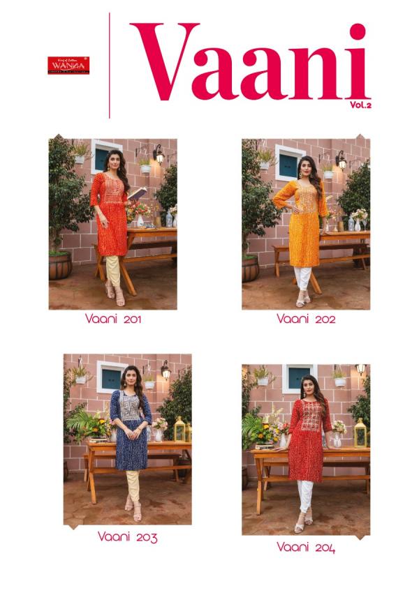 Wanna Vaani Rayon Bandhani Print Designer Kurti Collection